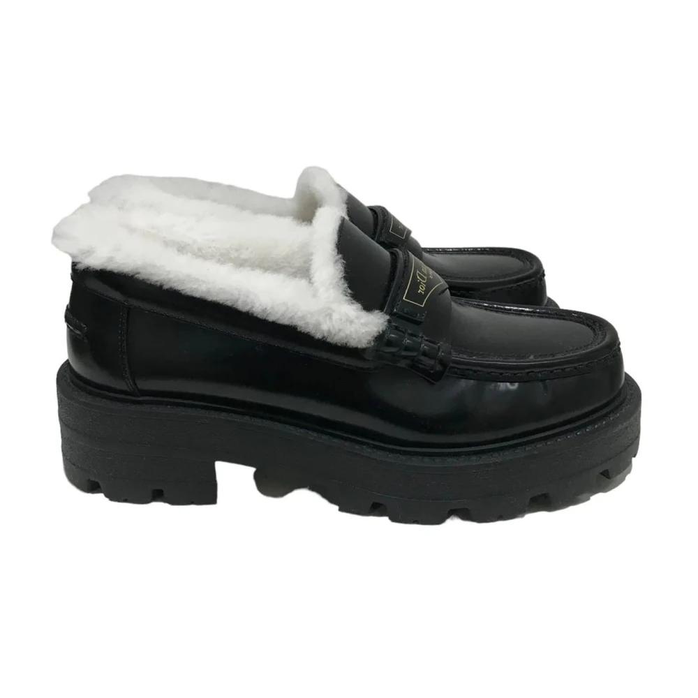 Lær Logo Loafers Shearling Innersåle