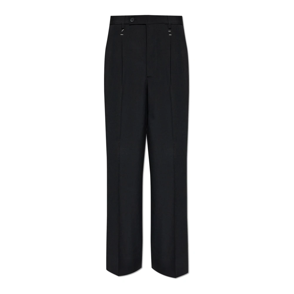Mm6 Maison Margiela Men's Black Creased Trousers