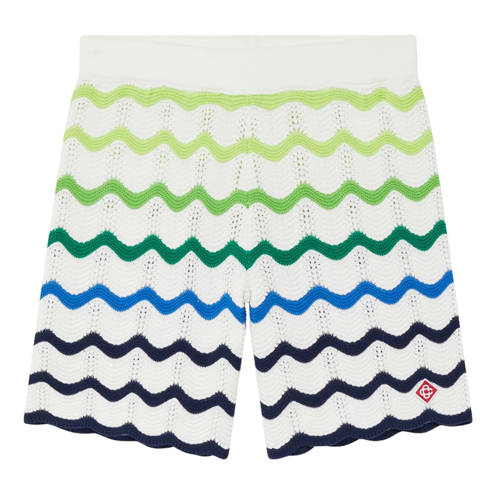 Casablanca Boys Multicolor Shorts, 11 Y, Wave Knit Shorts