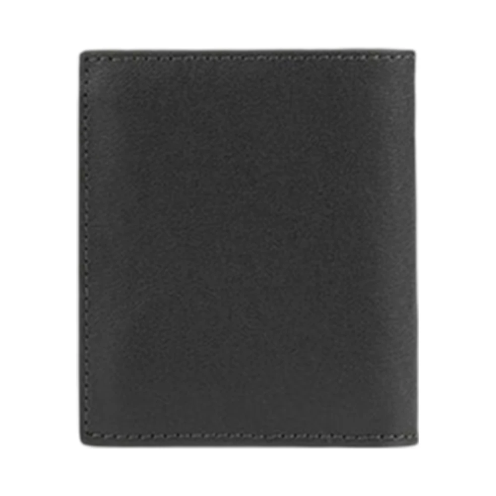 Piquadro Zwarte leren portemonnee en kaarthouder Black Heren