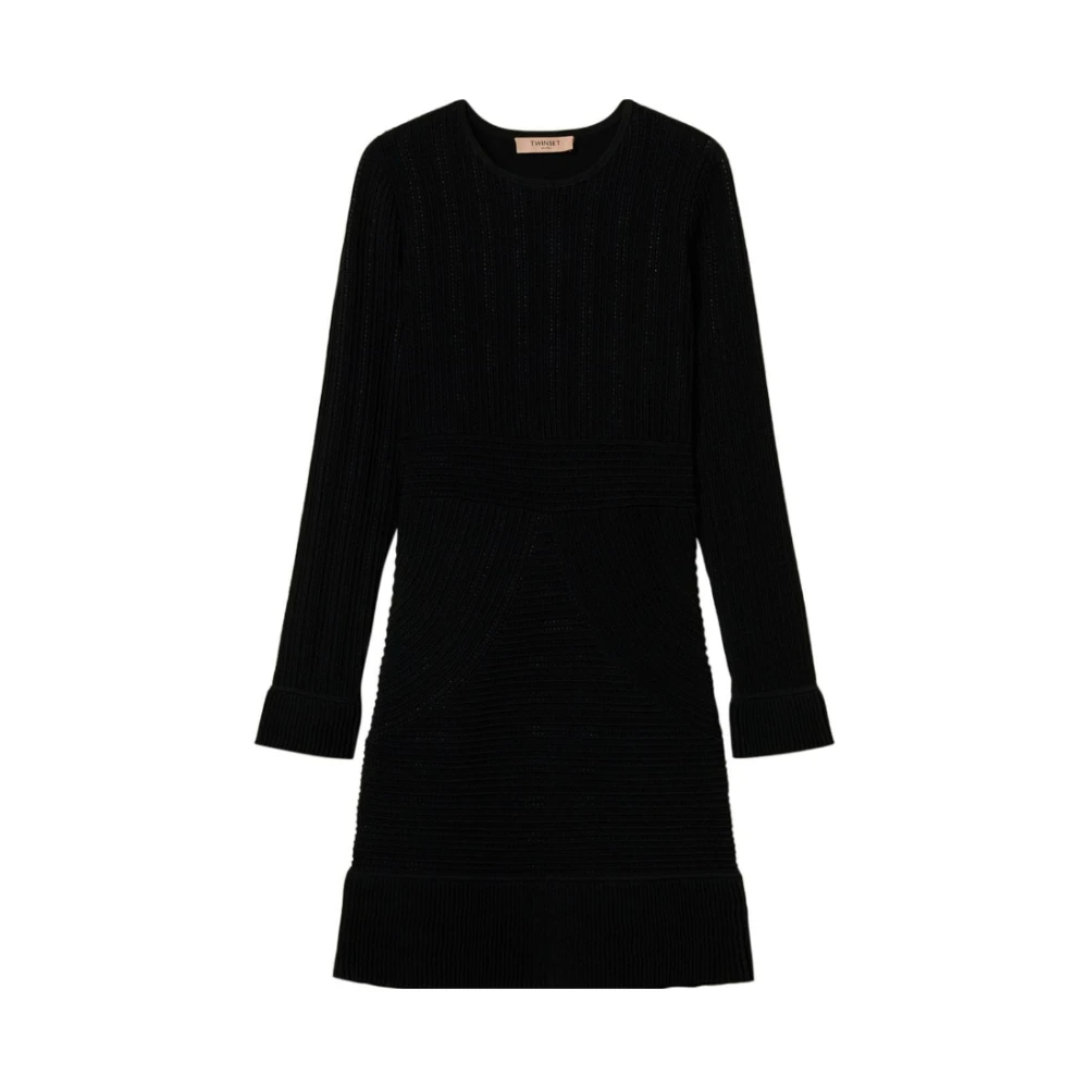 Twinset Zwart Gebreide Buis Werk Jurk Black Dames