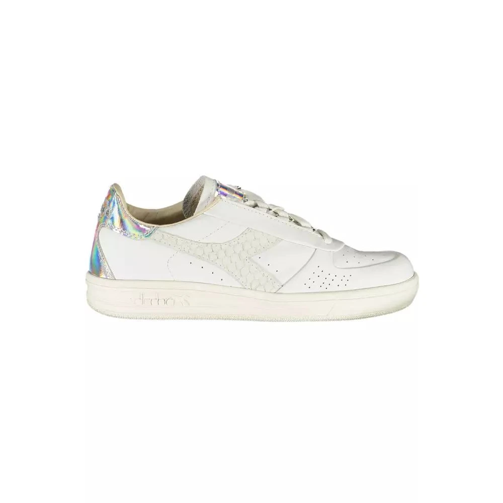 Diadora Women's White Sneakers, 2 1/2 Uk, Lace Trainers With Contrast Details