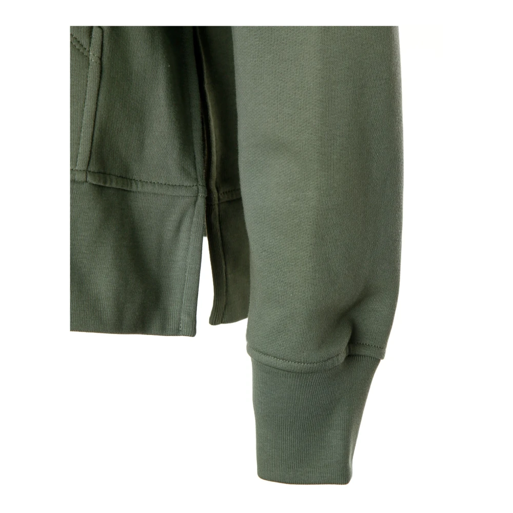 closed Hoodie met geborduurd logo en kangoeroezak Green Heren