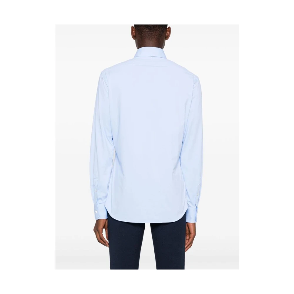 Xacus Blauwe Gestructureerde Knoopshirt Blue Heren