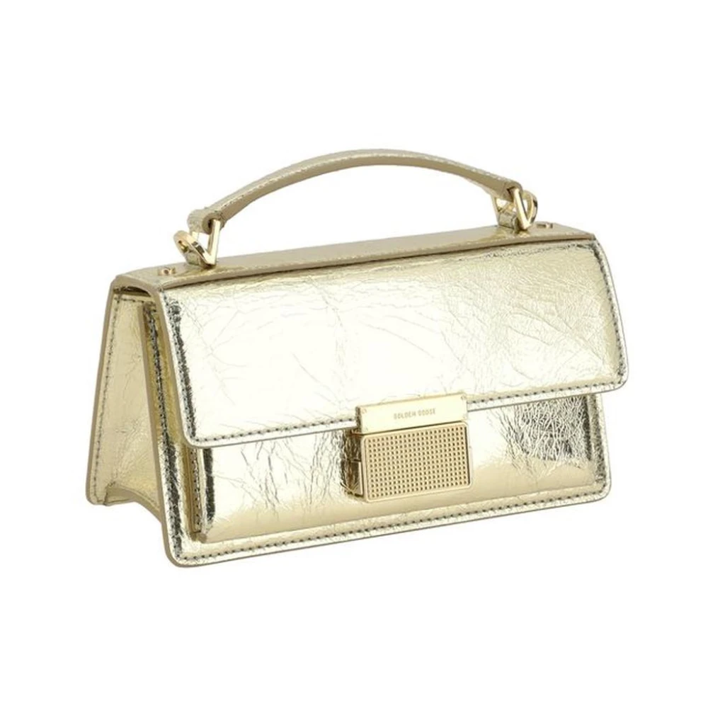 Golden Goose Kleine leren schoudertas met riem Yellow Dames