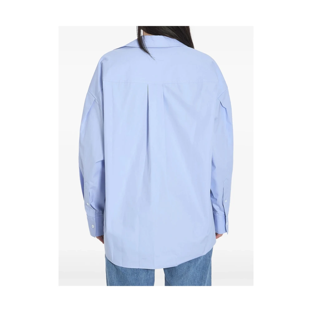 alexander wang Lichtblauw Geborduurd Logo Overhemd Blue Dames