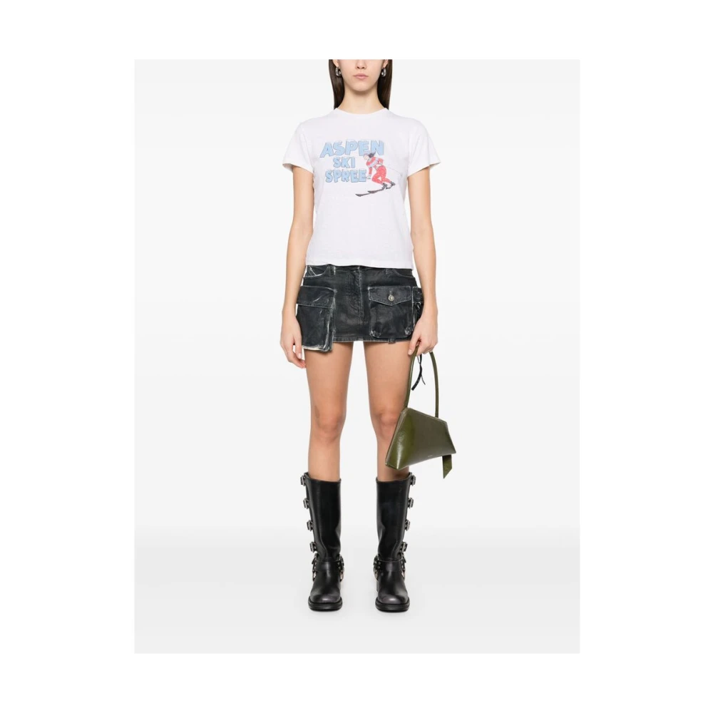 Re Done Wit Grafische Print Ronde Hals T-shirt White Dames