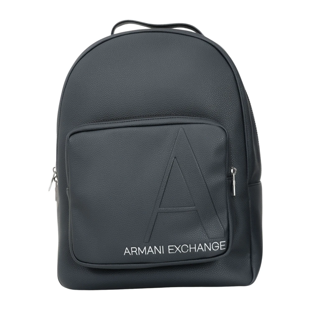 Armani Exchange, Backpacks, male, Blue, Size: ONE SIZE Blue Men's Backpack Modern Style