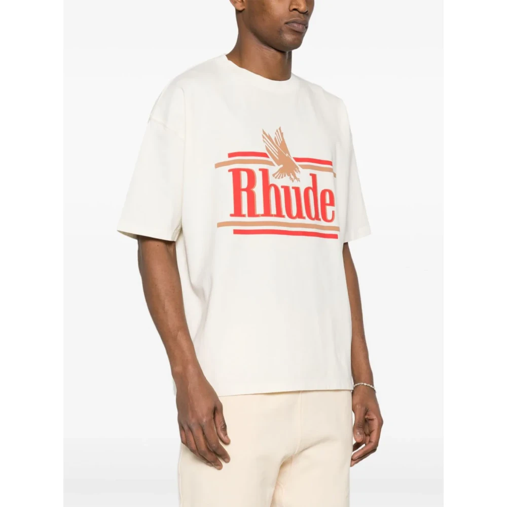 Rhude Bedrukte Crew Neck T-shirts en Polos White Heren