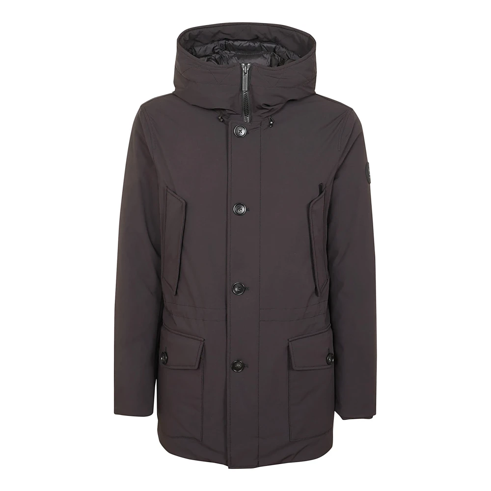 Woolrich Zwarte Arctic Down Parka Hooded Rits Jas Black Heren