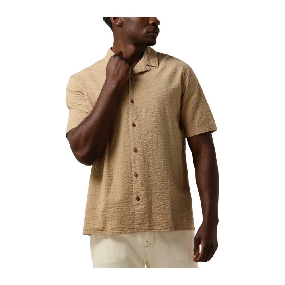 Anerkjendt Heren Seersucker Overhemd Brown Heren