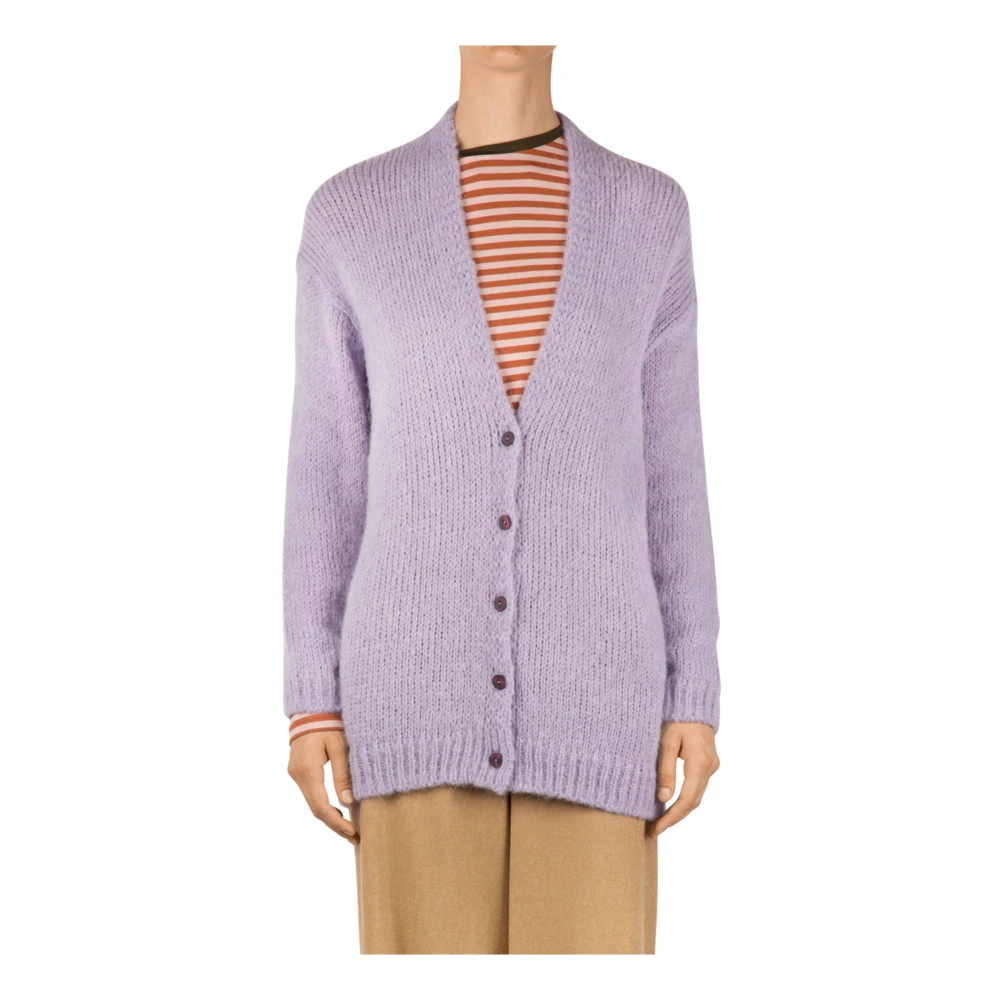 NIU Alpaca Cardigan met V-hals Purple Dames