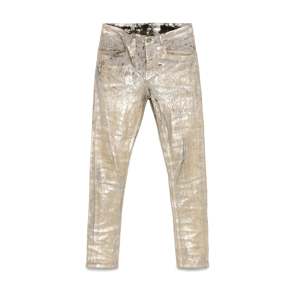 Rick Owens Goudkleurige Knoopsluiting Jeans met Zakken Yellow Heren
