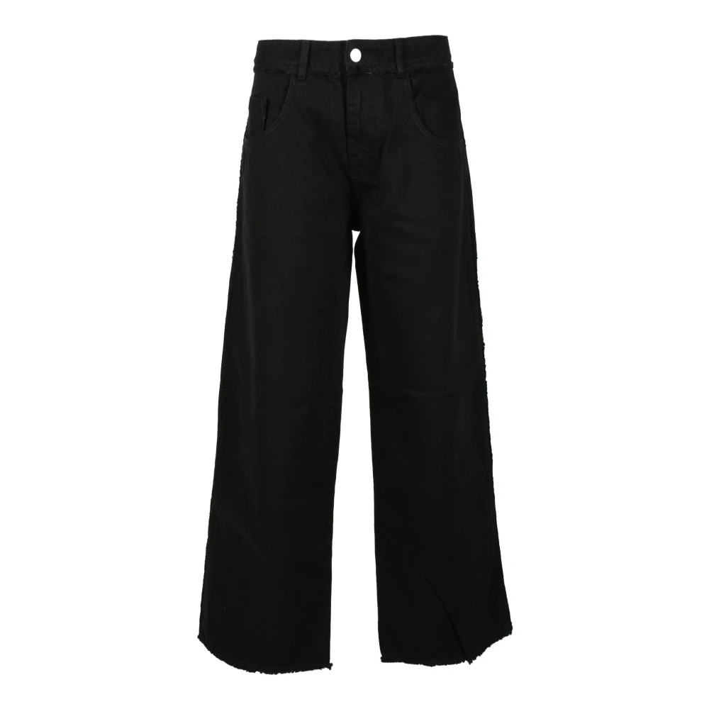Icon Denim Katoenen jeans voor een stijlvolle look Black Dames