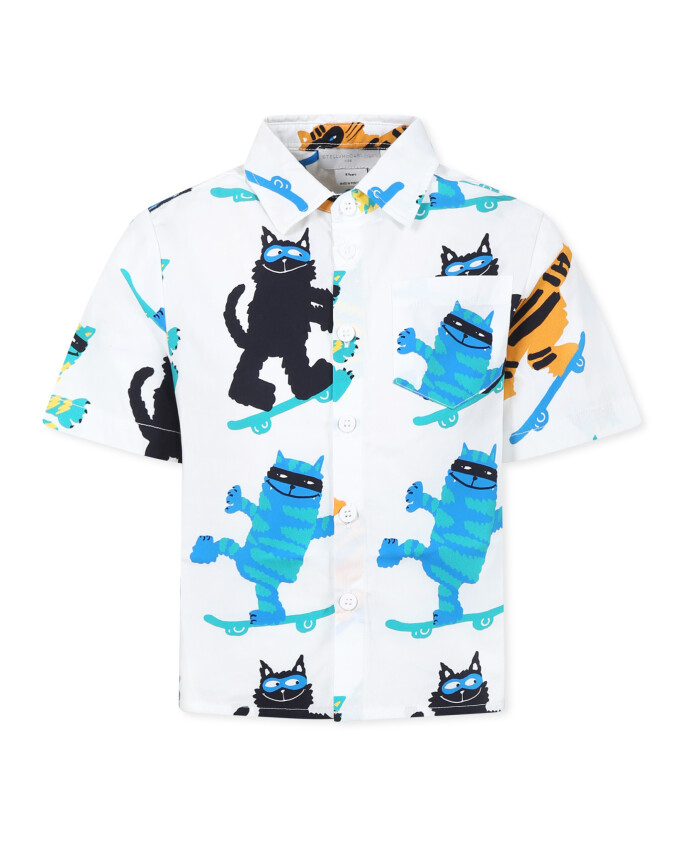 chemise-en-coton-a-imprime-chat