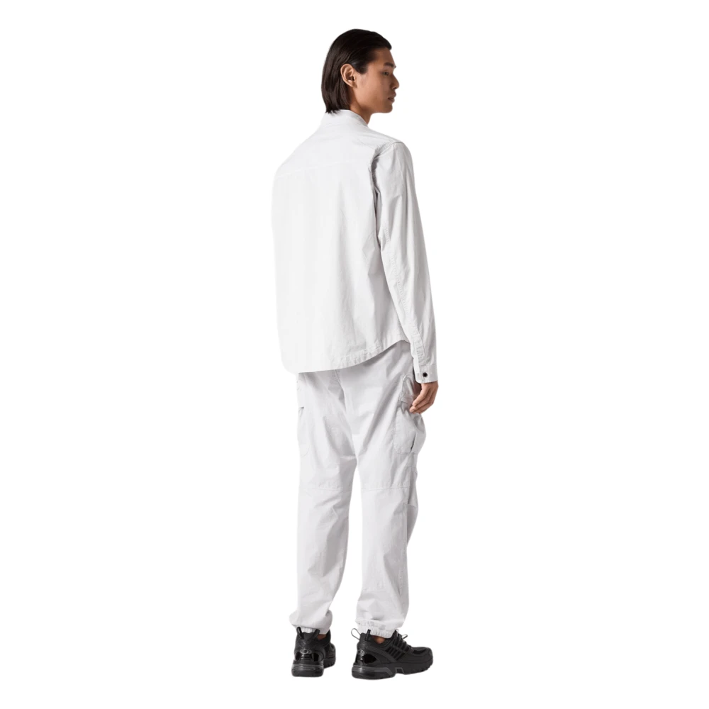 Parajumpers Gabardine Katoenen Overshirt in Zilver White Heren