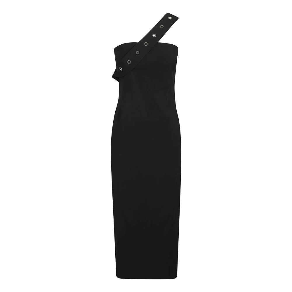 PATRIZIA PEPE Elegante Zwarte Jurk voor Vrouwen Black Dames