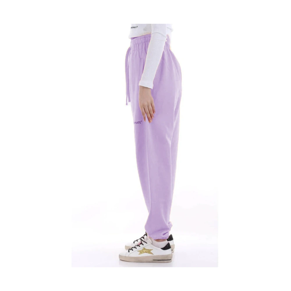 Hinnominate Katoenen sweatpants met logoprint Purple Dames