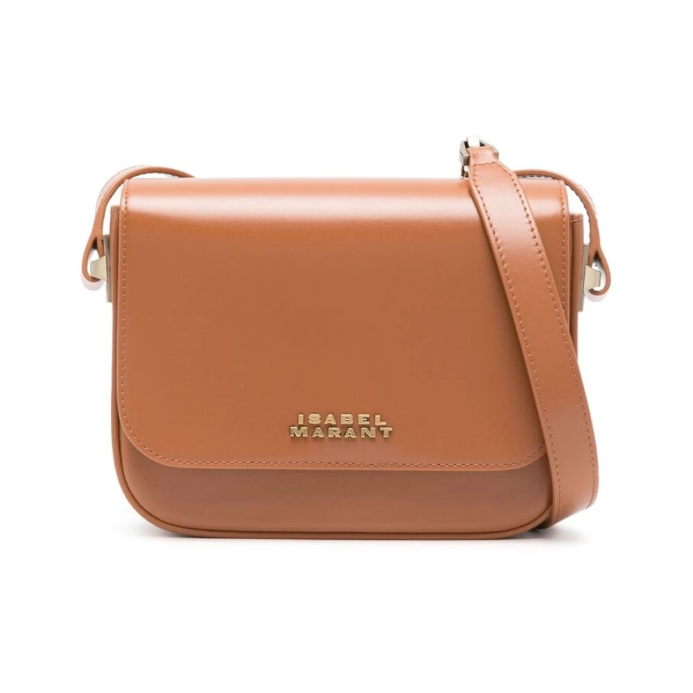 Isabel marant Cognac Bruin Leren Schoudertas met Ketting Brown Dames