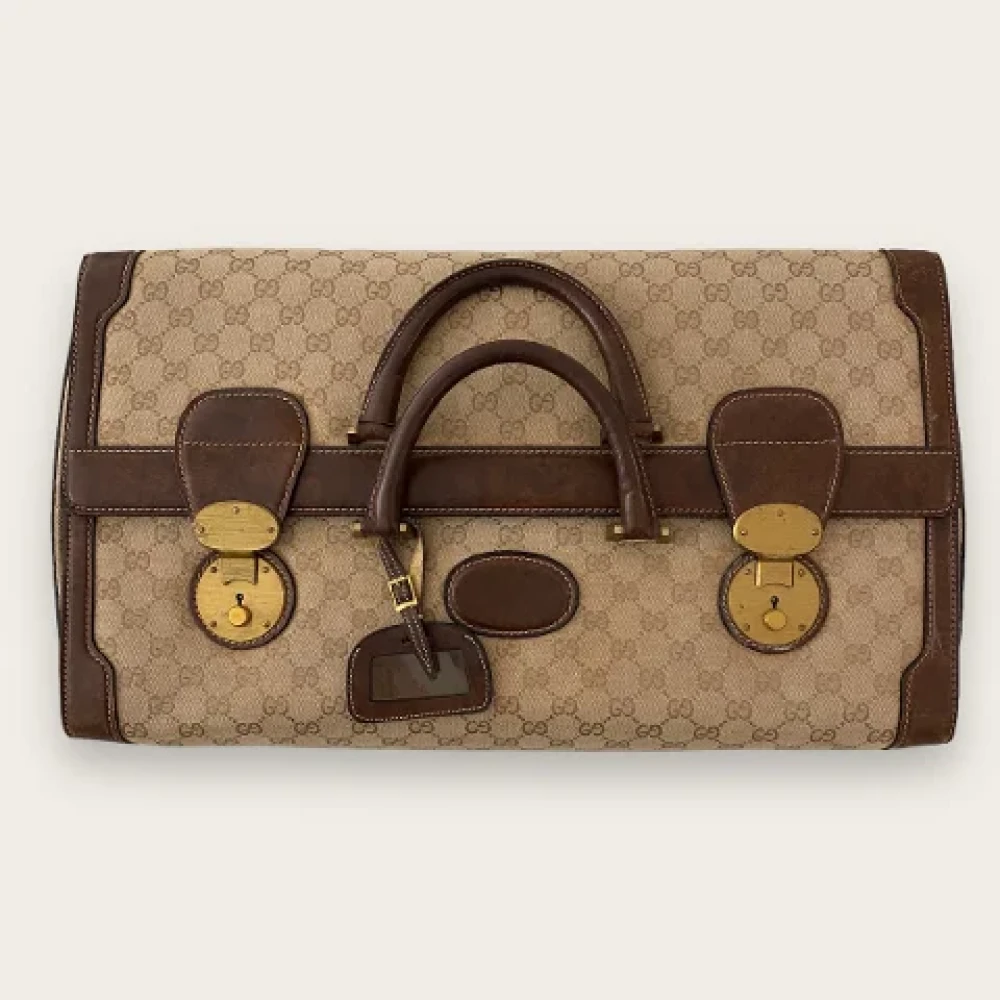 Gucci Vintage Pre-owned Canvas travel-bags Brown Dames