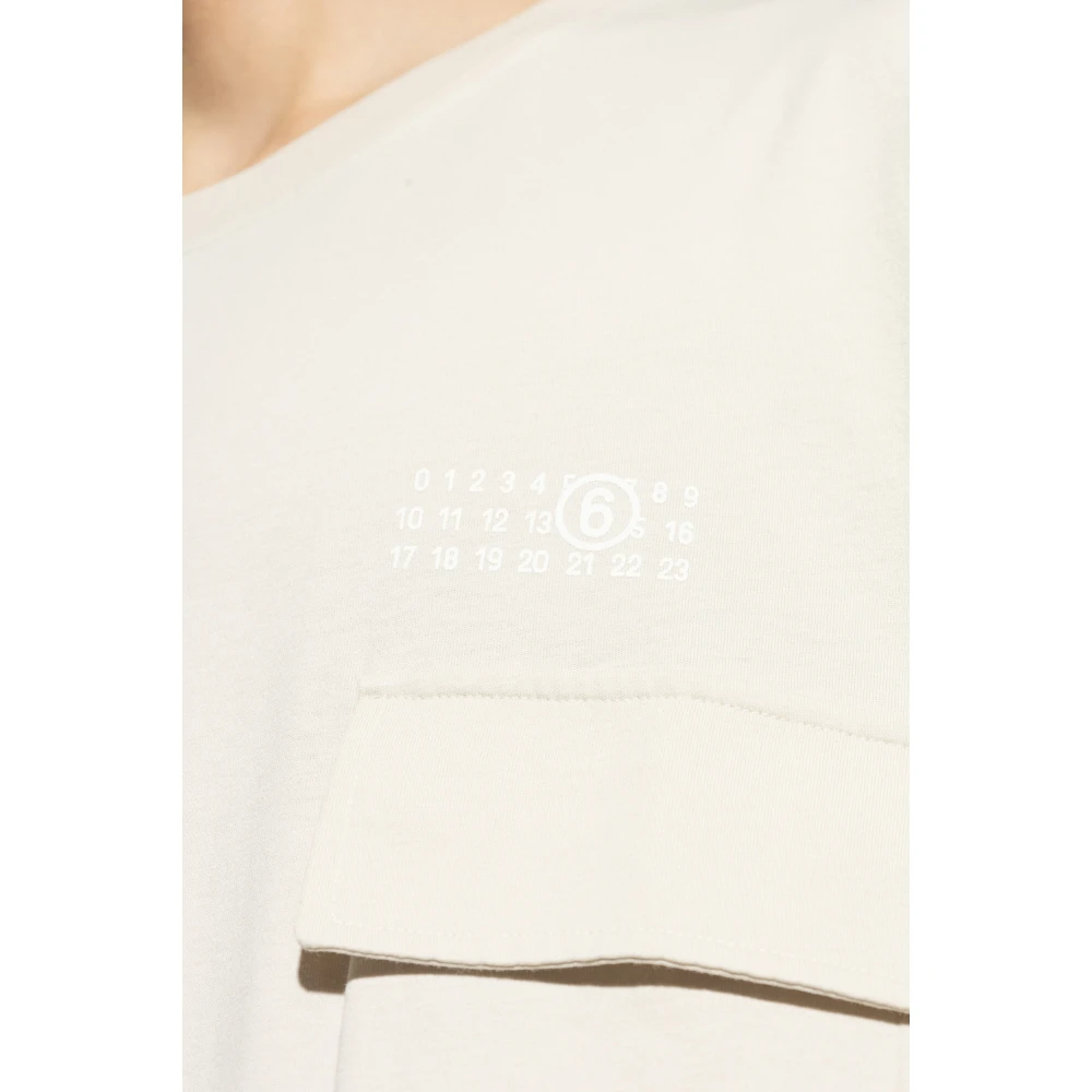 MM6 Maison Margiela T-shirt met zakken Beige Heren