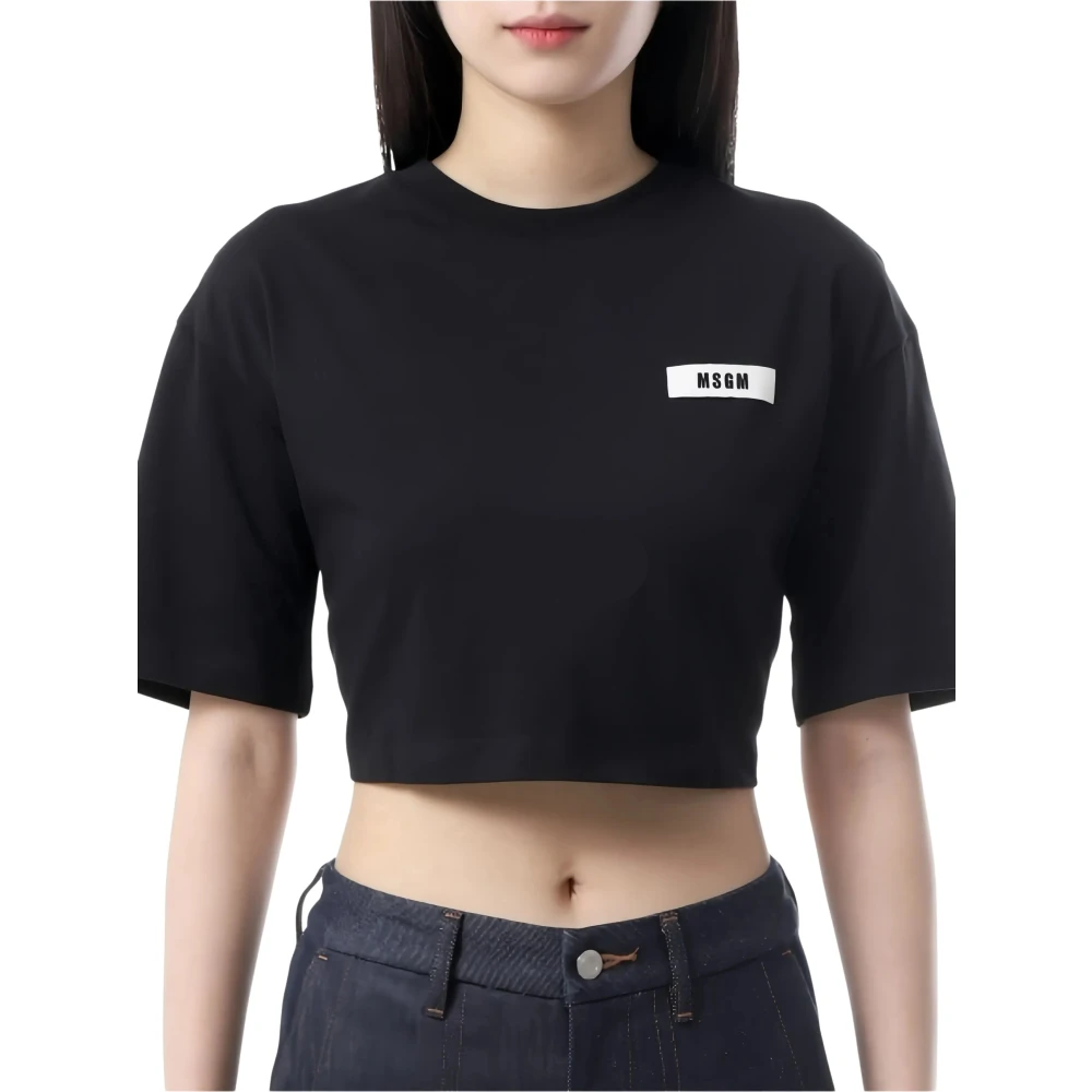 Msgm - Tops > T-Shirts - Black - Msgm - Modalova