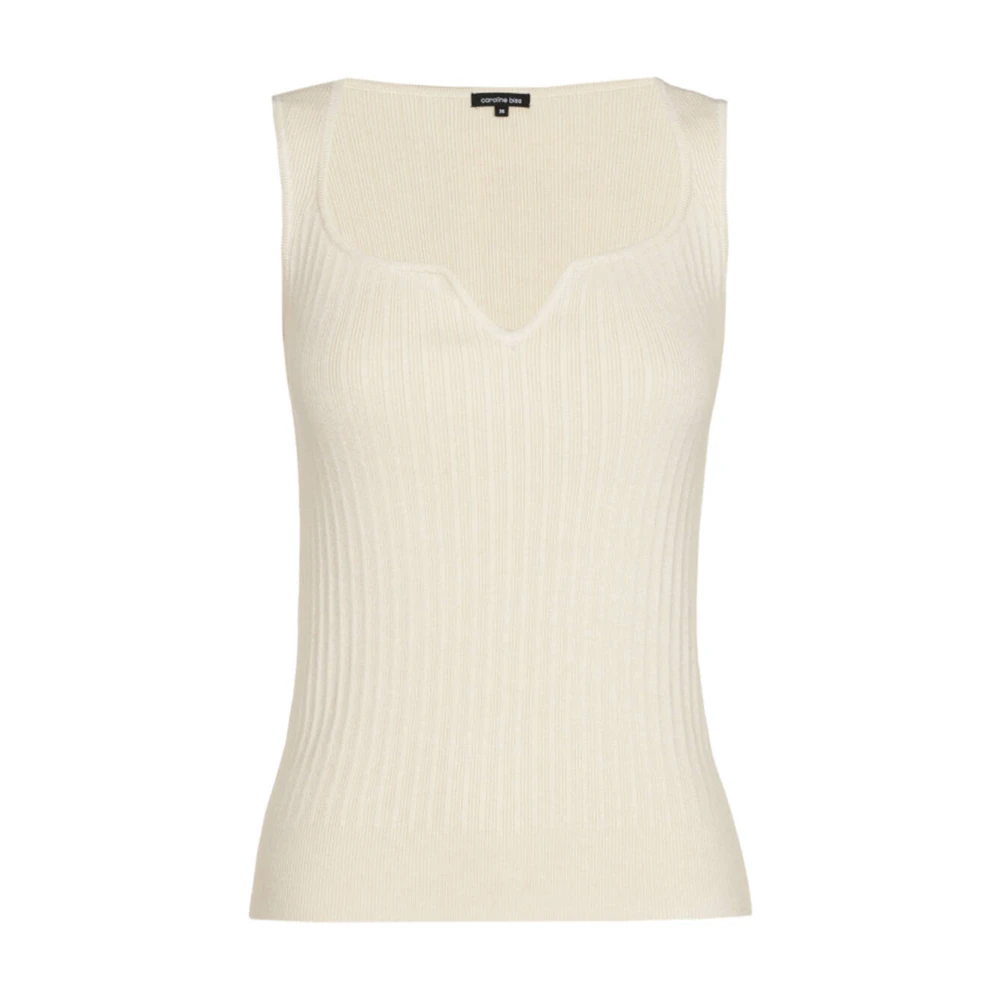 Caroline Biss Mouwloze Top in Stijl 6211 Beige Dames