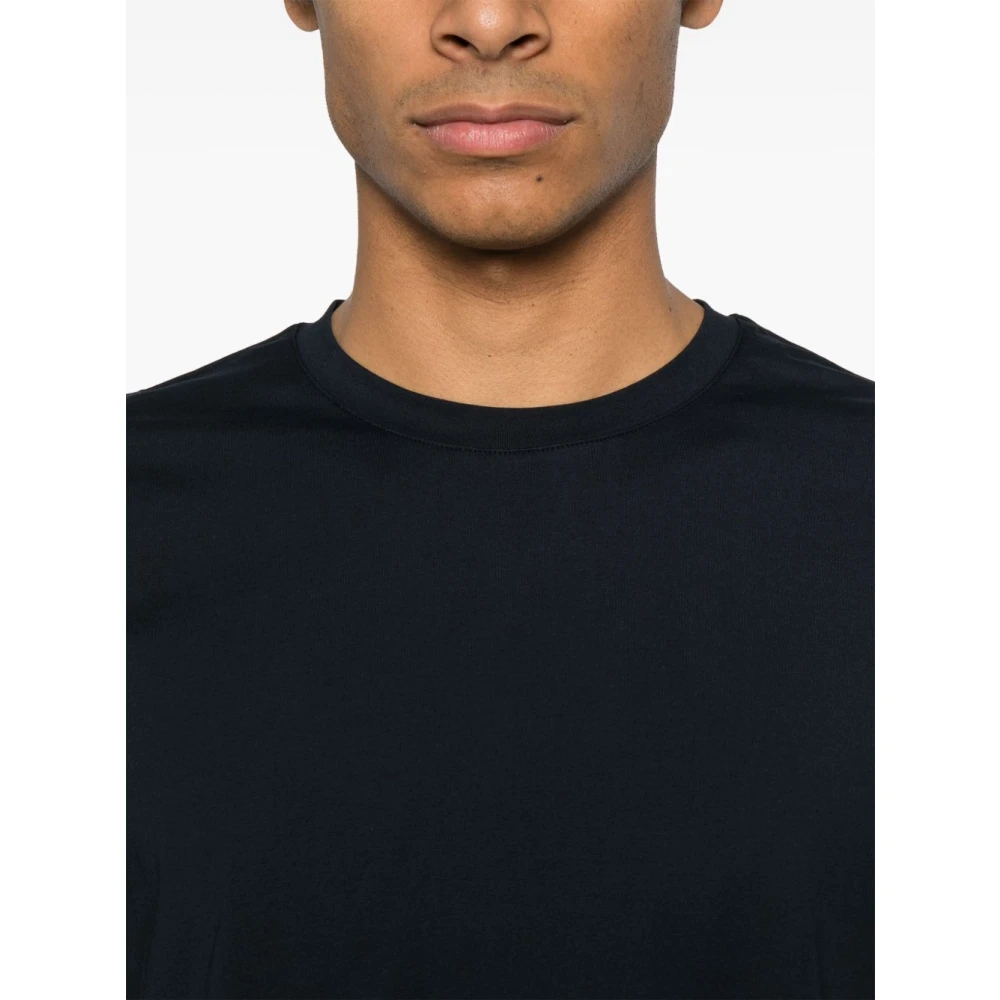 Peuterey Blauw Logo Patch Crew Neck Shirt Blue Heren