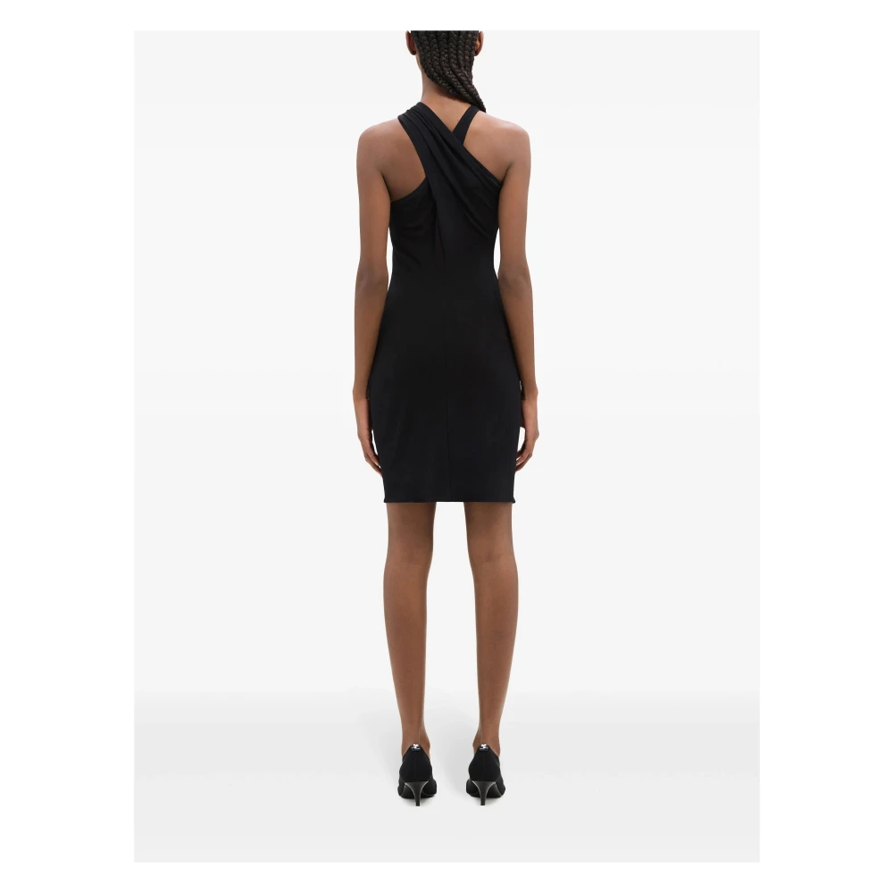 Courrèges Zwarte Criss Cross Jersey Jurk Black Dames