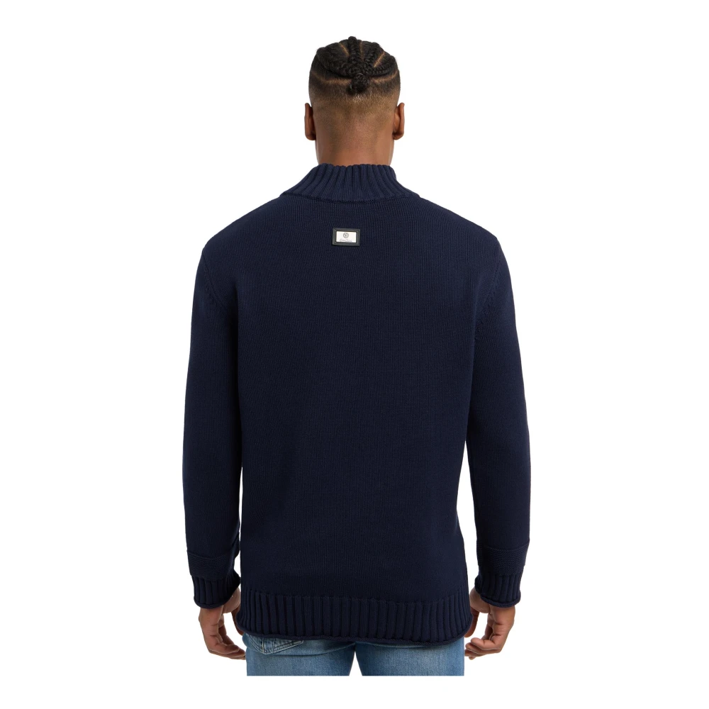 carlo colucci Stedelijke Statement Gebreide kleding Blue Heren