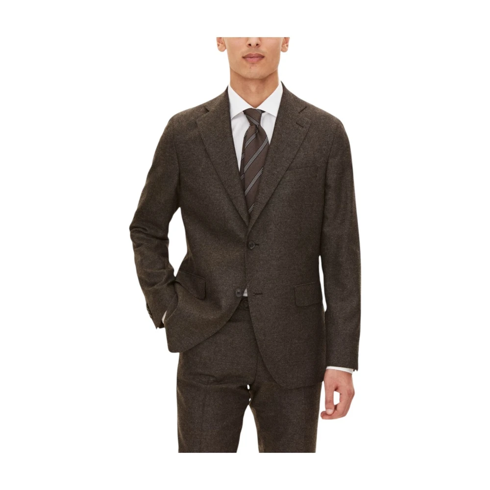 Oscar Jacobson Bruine Wol Blazer Regular Fit Fogerty Brown Heren