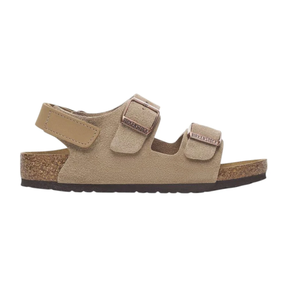Birkenstock Boys Beige Kids Sandals, 29 Eu, Taupe Suede Leather Sandals For Kids