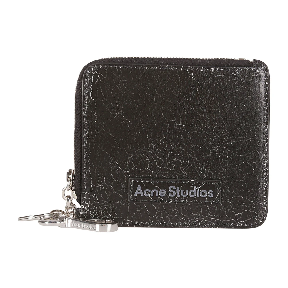 Acne Studios Zwarte Crackle Portemonnee met Meerdere Compartimenten Black Dames