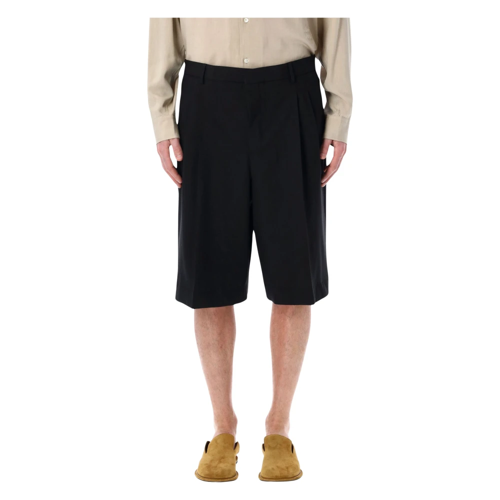 Ami Paris Black Casual Shorts, Male, W40, Double Pinces Short