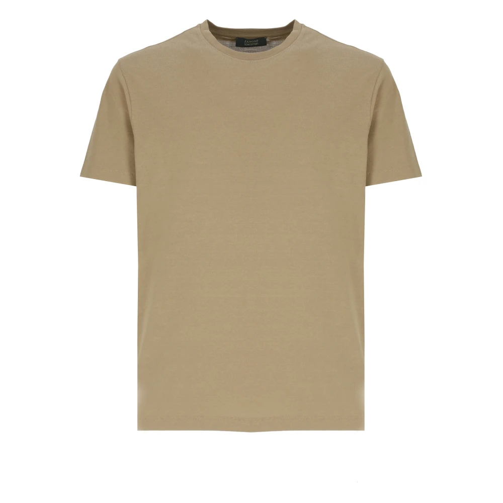 Zanone Beige Crew-neck T-shirt Slim Fit Beige Heren