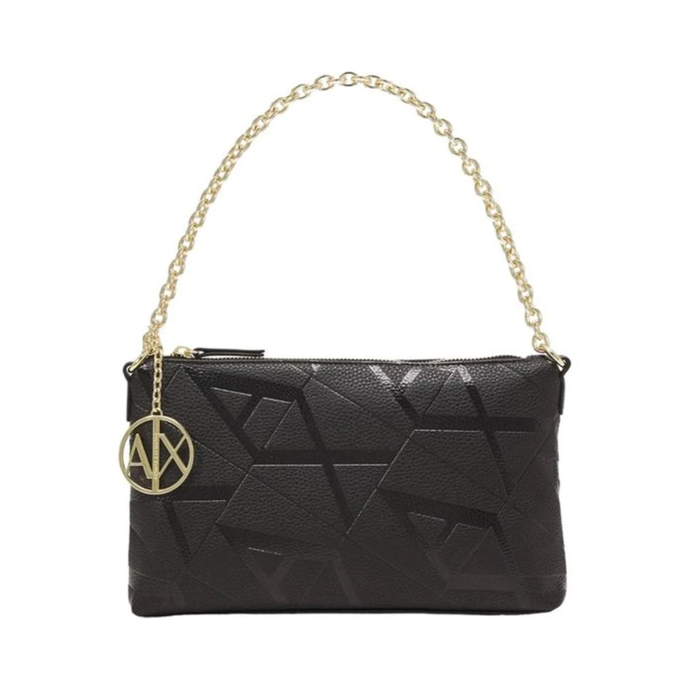 Armani Exchange Zwarte polyester handtas met strak ontwerp Black Dames
