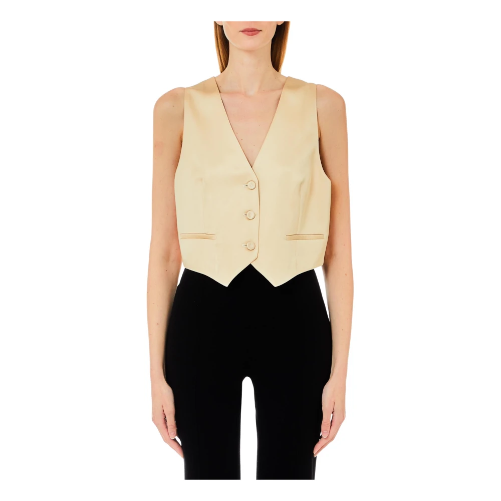 Liu Jo Stijlvolle Gilet voor Vrouwen Beige Dames