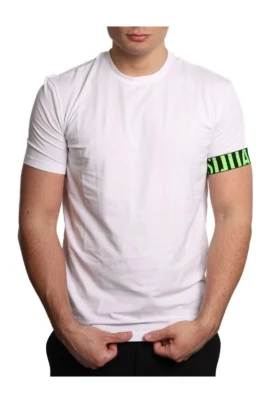 Vit Rund Hals Bomull T-shirt