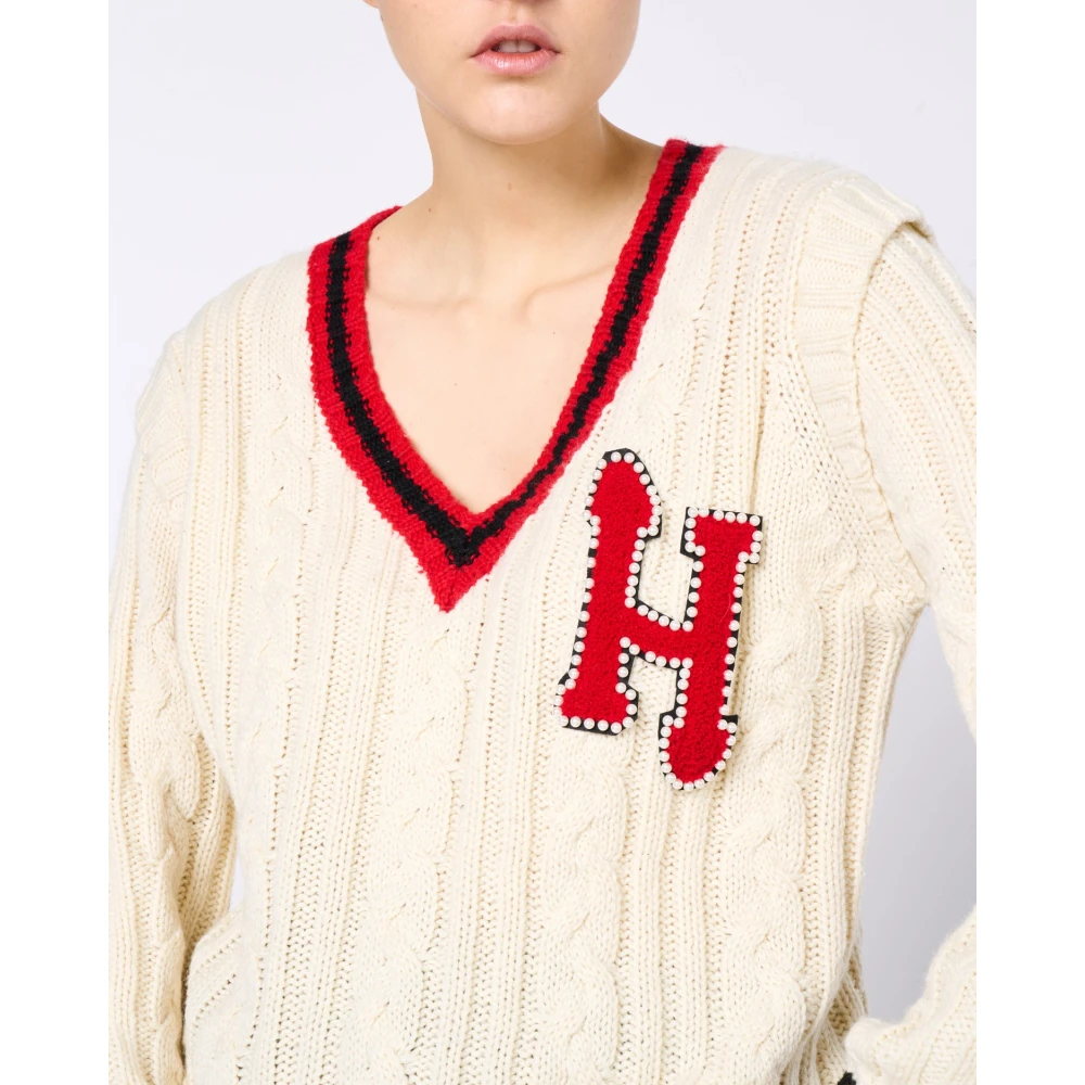 Silvian Heach Trui met contrasterende kleuren Beige Dames