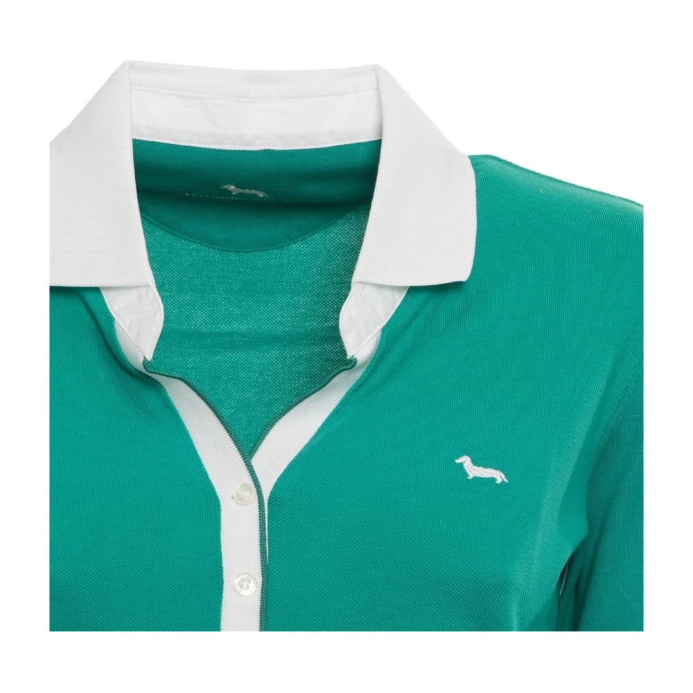 Harmont & Blaine Lange mouw polo shirt klassieke pasvorm Green Dames