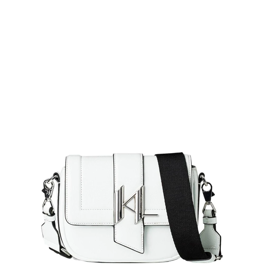 Karl Lagerfeld Witte Schoudertas met Zilveren Logo White Dames