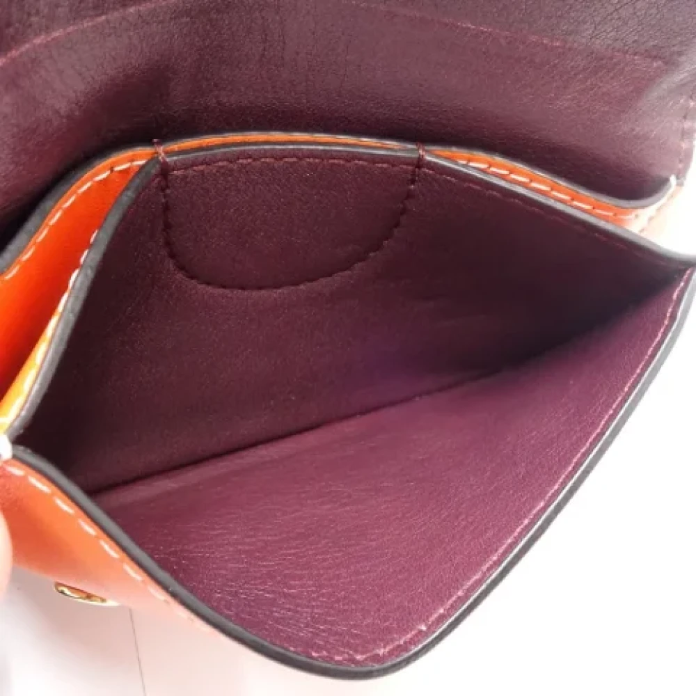Loewe Pre-owned Leather wallets Orange Dames
