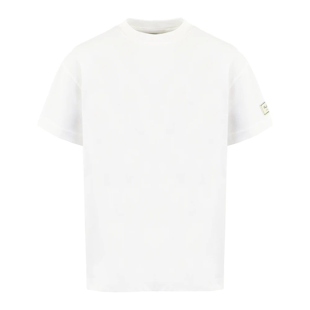 Flâneur Heren Atelier Armpatch T-Shirt Wit White Heren