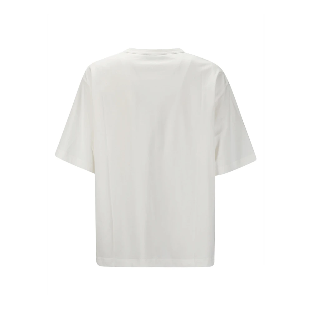 Studio Nicholson Zachte Crew-Neck T-shirt met korte mouwen White Dames