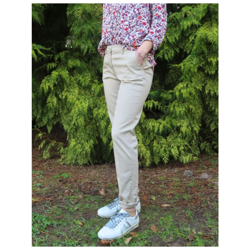 Mason's Rechte Chino Broek Beige Dames