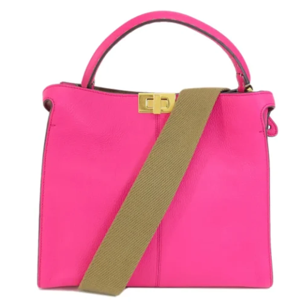 Fendi Vintage Pre-owned Leather handbags Pink Dames