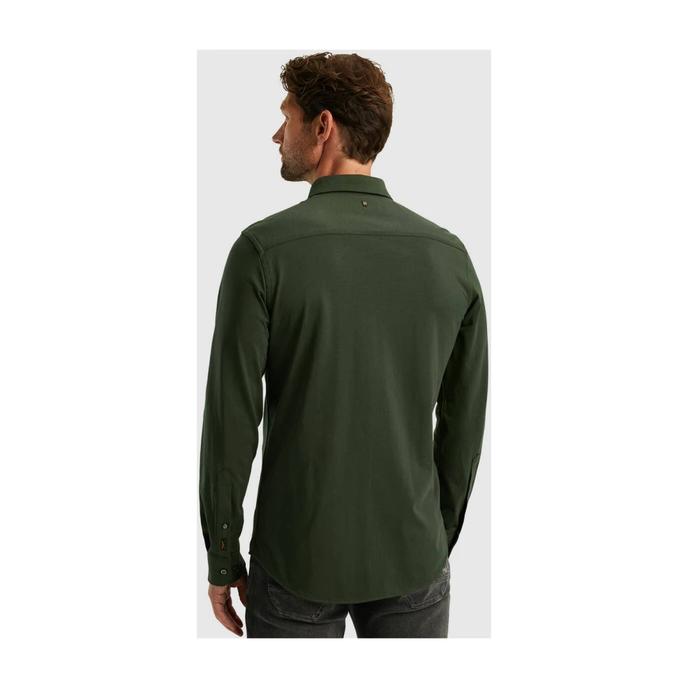 PME Legend Satin Jersey Lange Mouw Shirt Green Heren