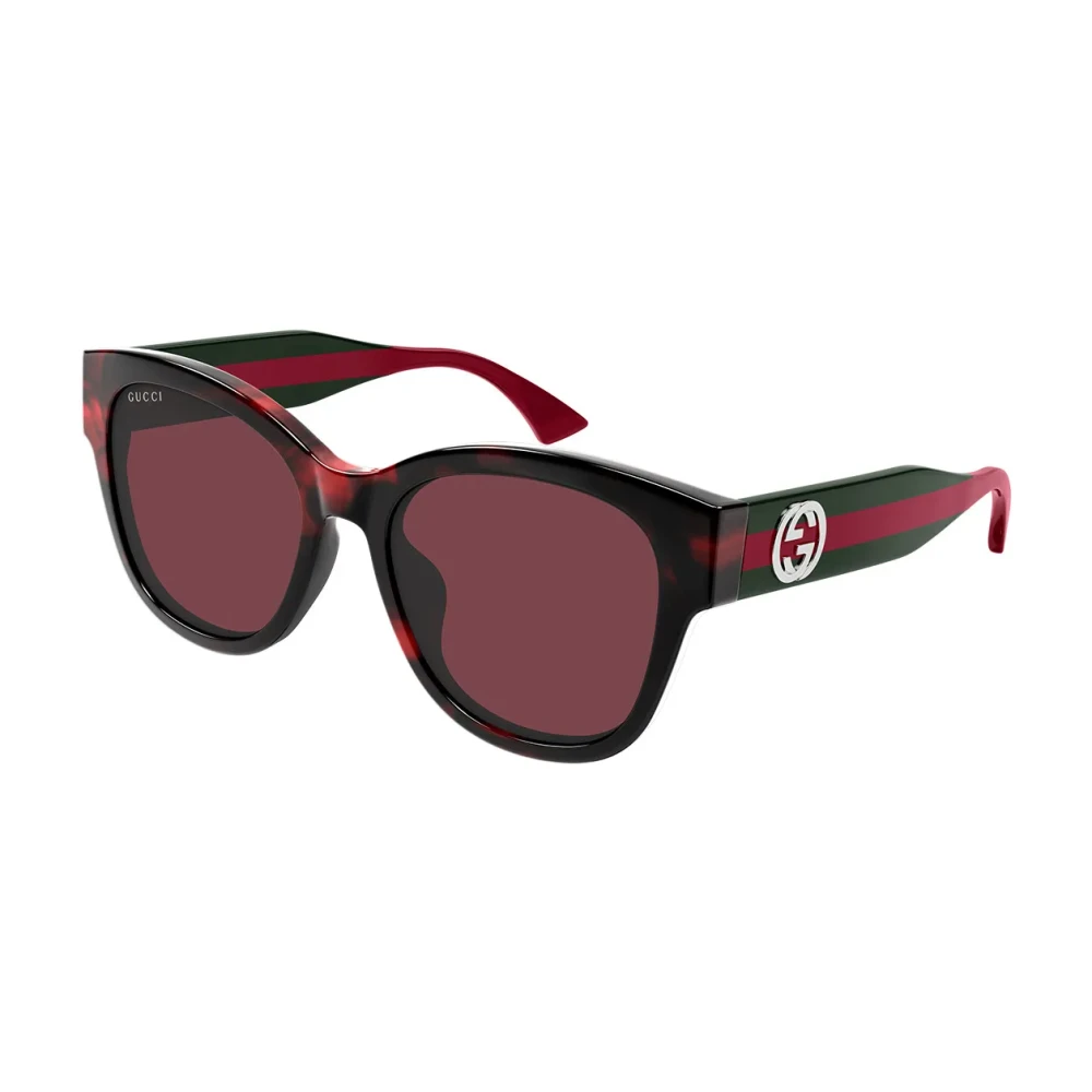 Gucci Women's Brown Cat-Eye Sunglasses With Web Detail