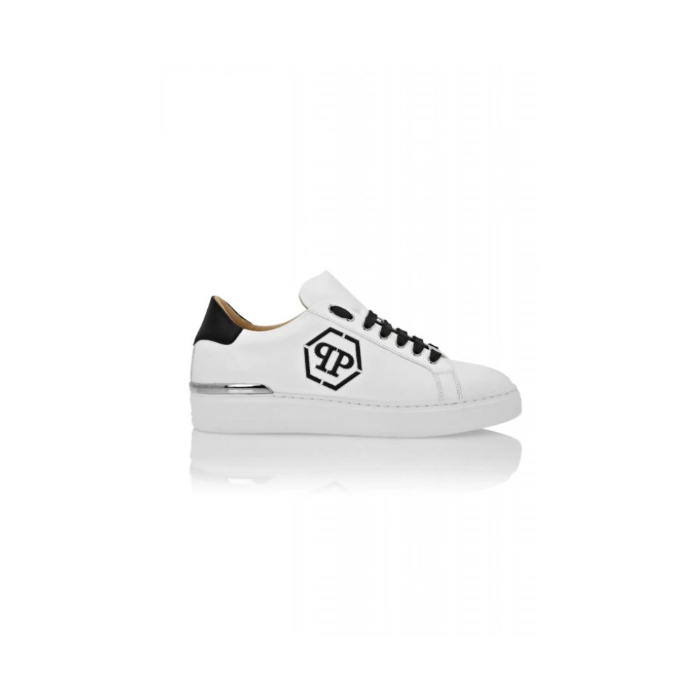 Philipp Plein Nappa Leather Lo-Top Sneakers Hexagon Heren Schoenen Wit