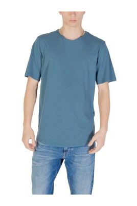 t-shirt-bleu-en-coton-manches-courtes